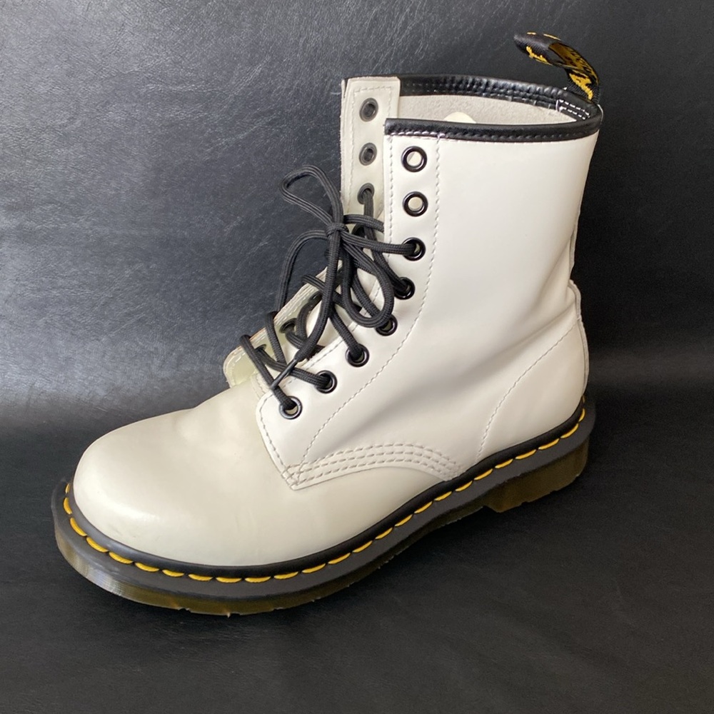 Dr. Martens White Leather Boots - Picture 2 of 8